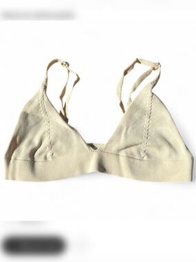 Zara Cream Triangle Bralette Adjustable Straps